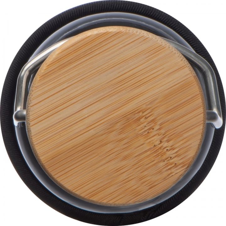 Butelka szklana z pokrowcem 600 ml RAMONA - Czarny