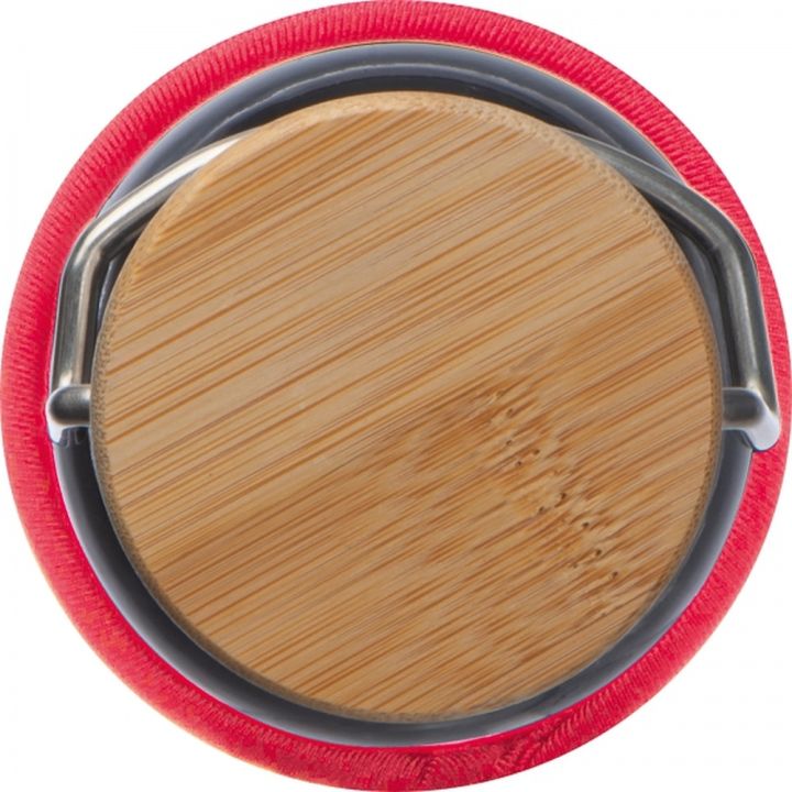 Butelka szklana z pokrowcem 600 ml RAMONA - Czerwony