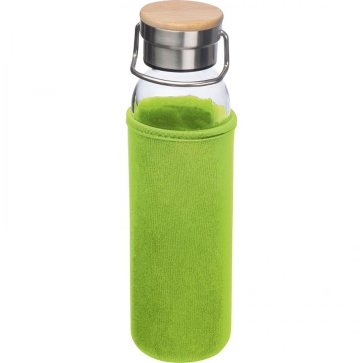 Butelka szklana z pokrowcem 600 ml RAMONA - Jasnozielony