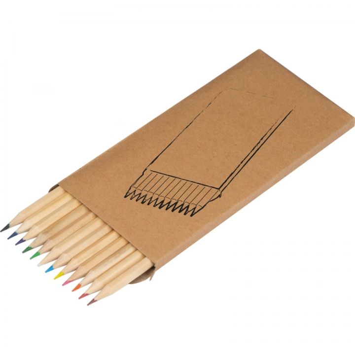 Kredki drewniane 12 kolorów MATEO - Beżowy