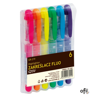 Zakreślacz GR-219 kpl. 6 szt., mix kolorów GRAND 160-1881