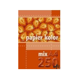Papier xero A4 80g mix kolorów (250 arkuszy) KRESKA