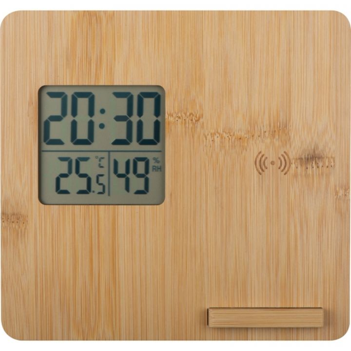 Stacja pogodowa z ładowarką indukcyjną BRUNO - Beżowy