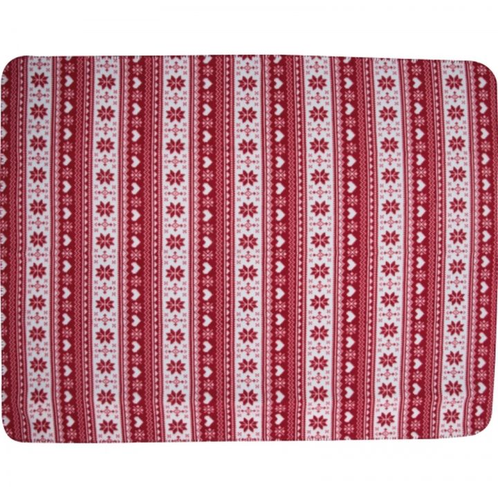 Koc z polaru świąteczny 200g/m² MARIANNE - Czerwony