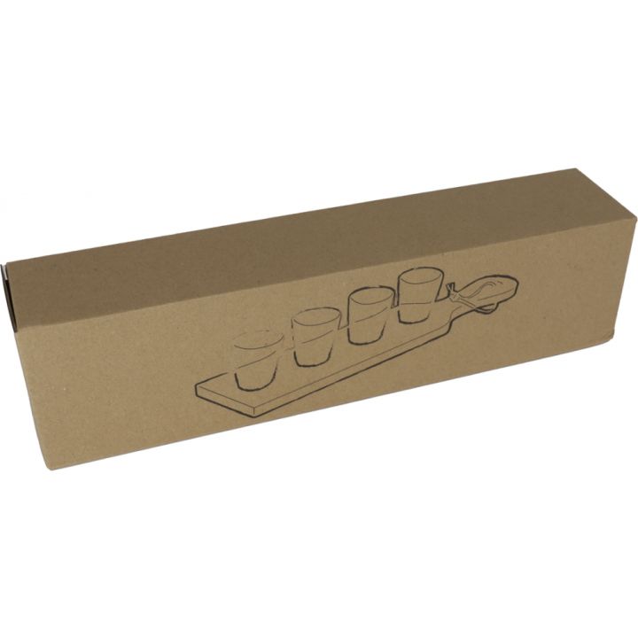 Zestaw 4 kieliszki 30 ml i podstawka KASPAR - Beżowy