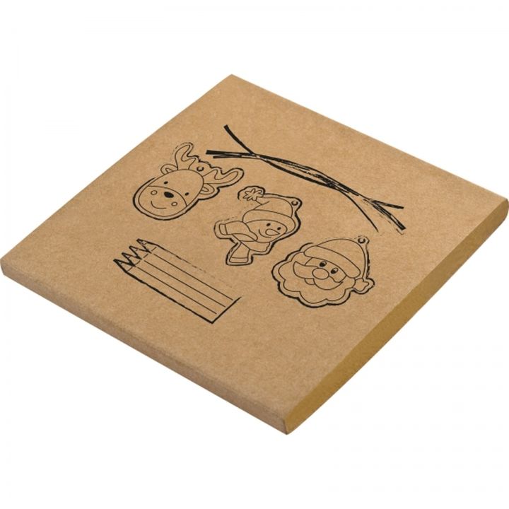 Zawieszki na choinkę do kolorowania z kredkami PABLO - Beżowy