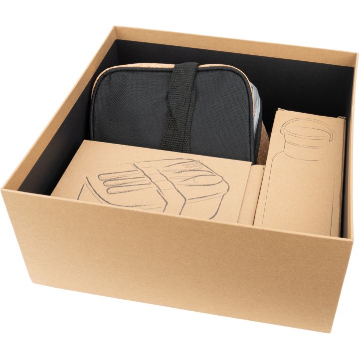 Zestaw lunch box, butelka 500 ml i torba termiczna BRIGITTE - Wielokolorowy