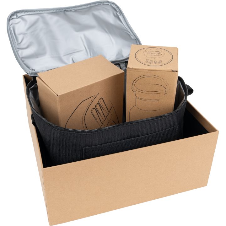 Zestaw lunch box, butelka 500 ml i torba termiczna BRIGITTE - Wielokolorowy