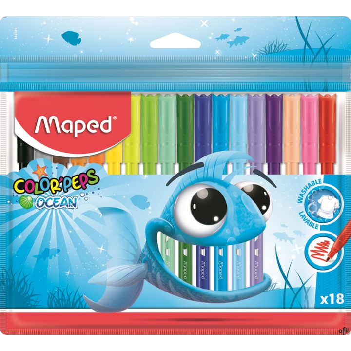 Flamastry COLORPEPS OCEAN 18 kolorów ETUI 845721 MAPED