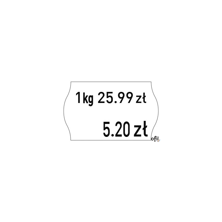 Etykiety cenowe w rolce do metkownicy dwurzędowej Meto, 26x16 mm, białe opakowanie 6 rolek M30014336