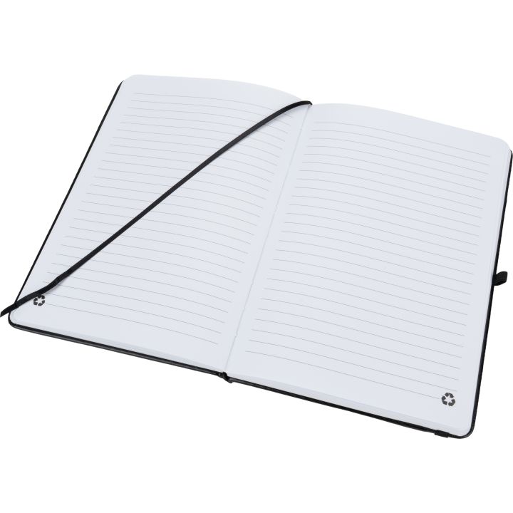 Notatnik A5 w linie z PU z recyklingu CLEO - Czarny