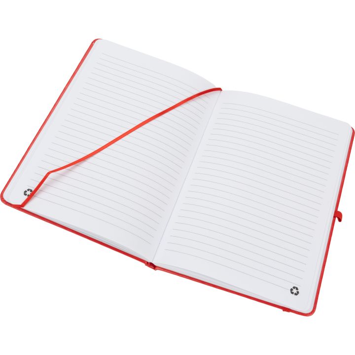 Notatnik A5 w linie z PU z recyklingu CLEO - Czerwony
