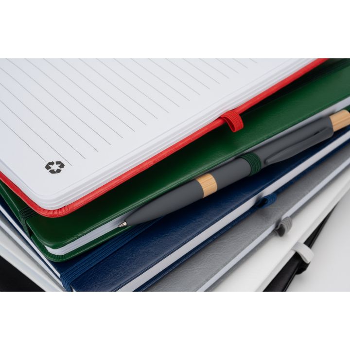 Notatnik A5 w linie z PU z recyklingu CLEO - Czerwony