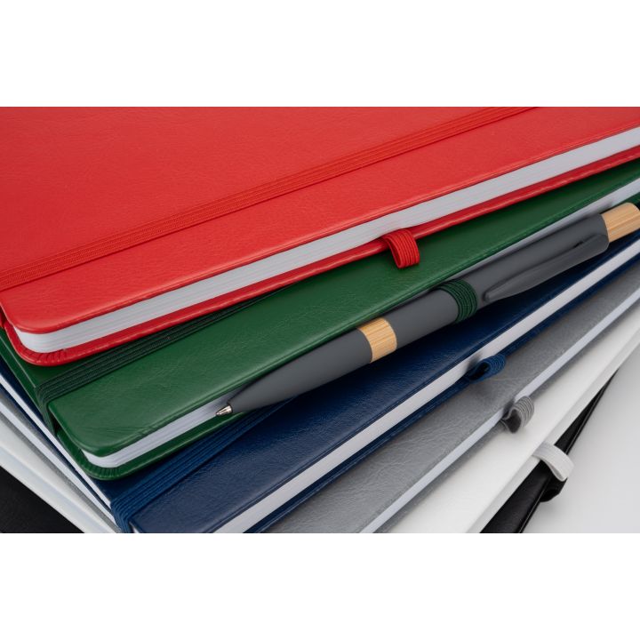 Notatnik A5 w linie z PU z recyklingu CLEO - Biały