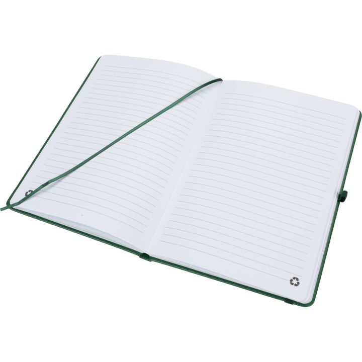 Notatnik A5 w linie z PU z recyklingu CLEO - Ciemnozielony