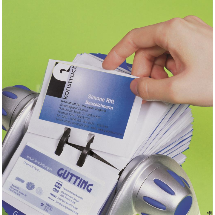 Wizytownik obrot. na 400 wizytówek Durable_VISIFIX flip - wizytownik obrotowy. Może pomieścić nawet do 400 wizytówek. Przekładki