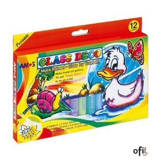 Farby witrażowe GD10P12R AMOS 12 kolorów 10,5ml 170-1045