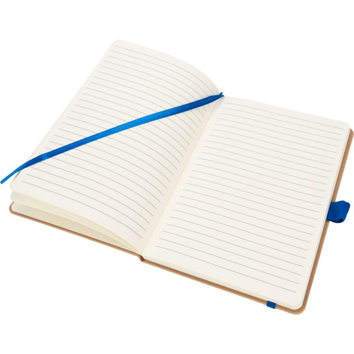Notatnik A5 w linie z poliestru z recyklingu TEOFILO - Niebieski