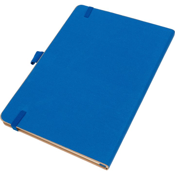 Notatnik A5 w linie z poliestru z recyklingu TEOFILO - Niebieski