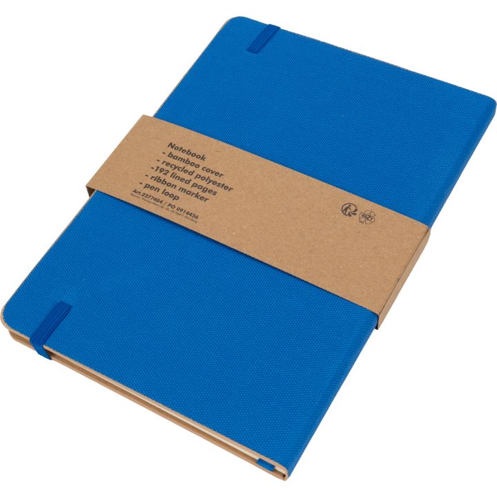 Notatnik A5 w linie z poliestru z recyklingu TEOFILO - Niebieski