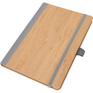 Notatnik A5 w linie z poliestru z recyklingu TEOFILO - Szary