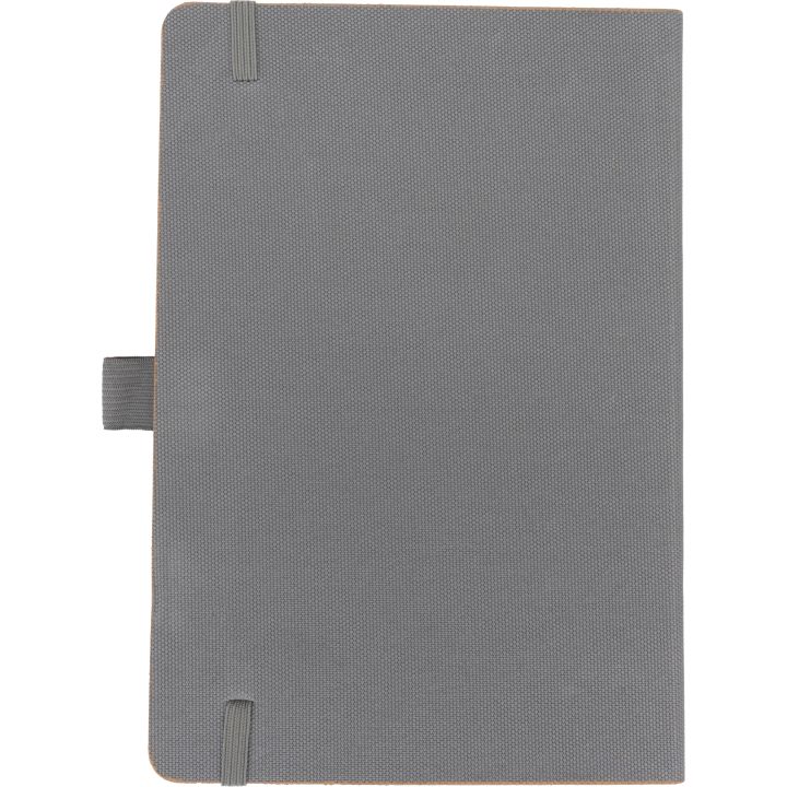 Notatnik A5 w linie z poliestru z recyklingu TEOFILO - Szary