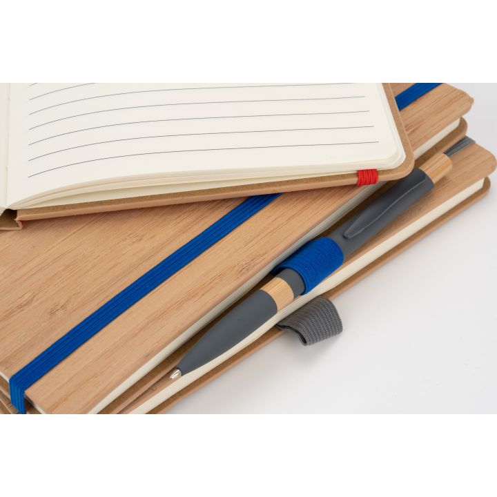 Notatnik A5 w linie z poliestru z recyklingu TEOFILO - Szary