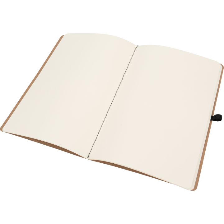 Notatnik A5 z czystymi stronami i długopisem z materiałów z recyklingu CHLOE - Czarny