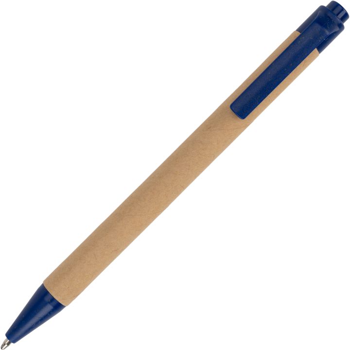 Notatnik A5 z czystymi stronami i długopisem z materiałów z recyklingu CHLOE - Niebieski