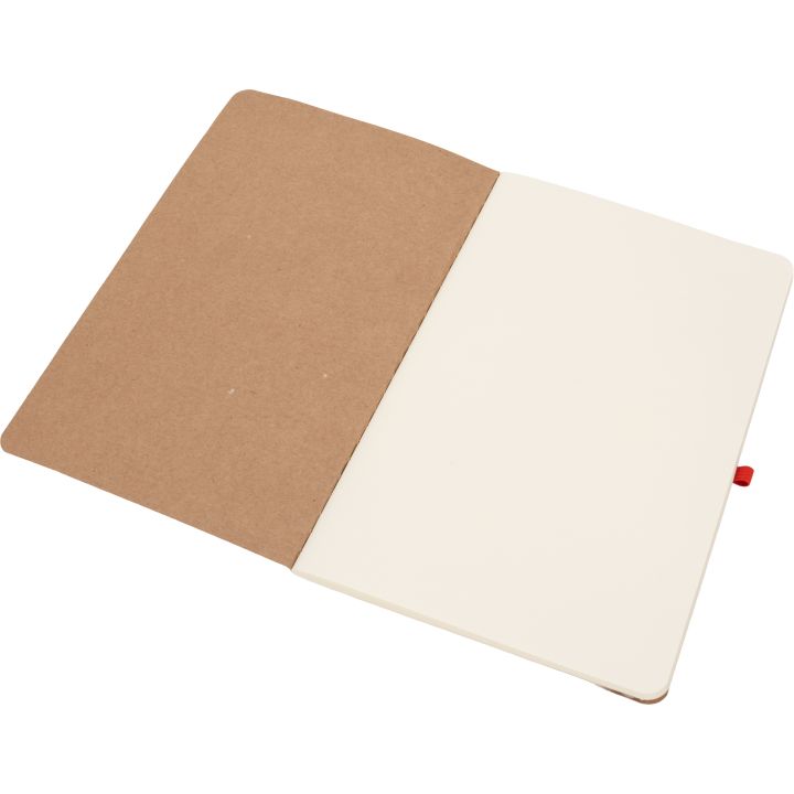 Notatnik A5 z czystymi stronami i długopisem z materiałów z recyklingu CHLOE - Czerwony