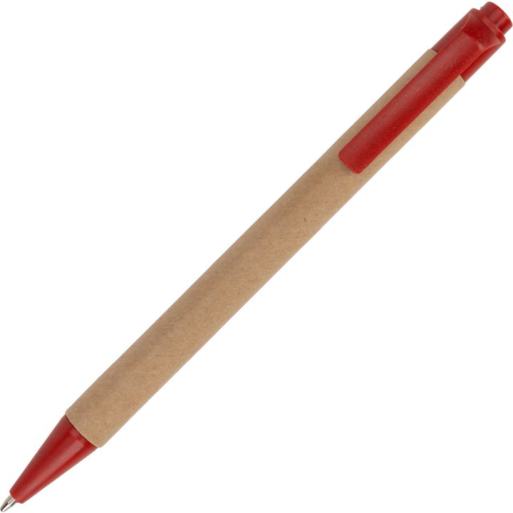 Notatnik A5 z czystymi stronami i długopisem z materiałów z recyklingu CHLOE - Czerwony