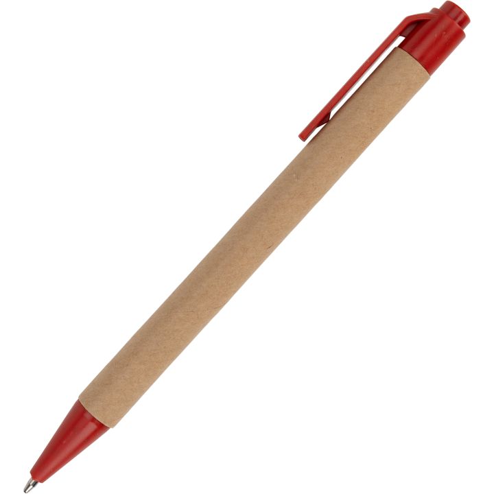 Notatnik A5 z czystymi stronami i długopisem z materiałów z recyklingu CHLOE - Czerwony