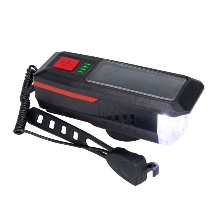 Lampka rowerowa solarna z klaksonem