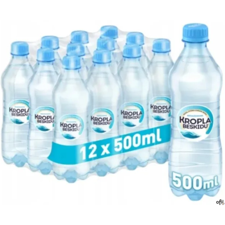 Woda KROPLA BESKIDU niegazowana 0.5L butelka PET zgrzewka 12 szt. KAUCJA