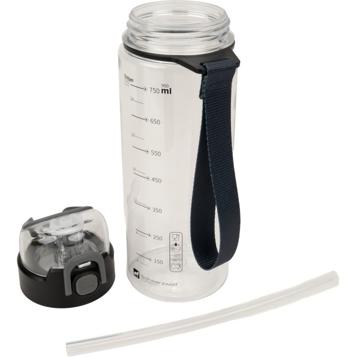 Butelka z tritanu 850 ml SEYHAN Schwarzwolf - Przeźroczysty