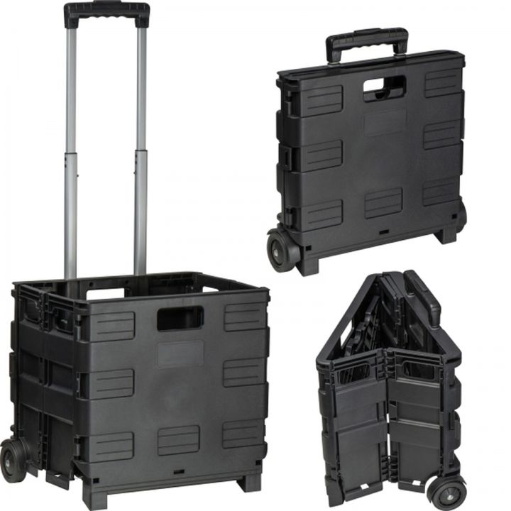 Wózek na zakupy składany KAREN - Czarny