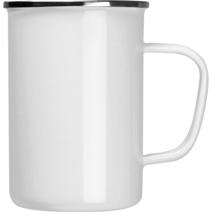 Kubek metalowy emaliowany 550 ml GENE - Biały