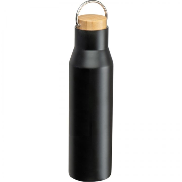 Butelka stalowa termiczna 550 ml ze stali z recyklingu MIRELLA - Czarny