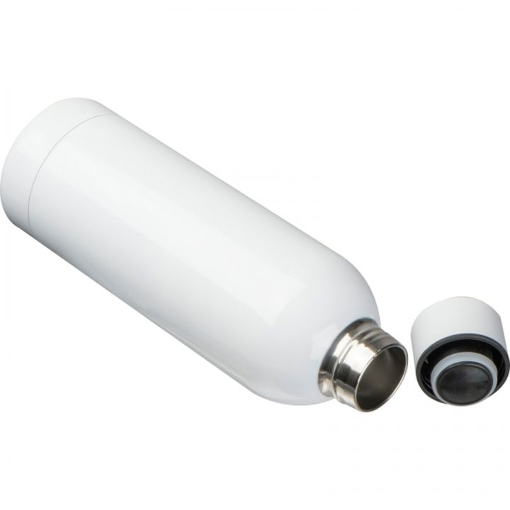 Butelka stalowa termiczna 550 ml ze stali z recyklingu SARA - Biały