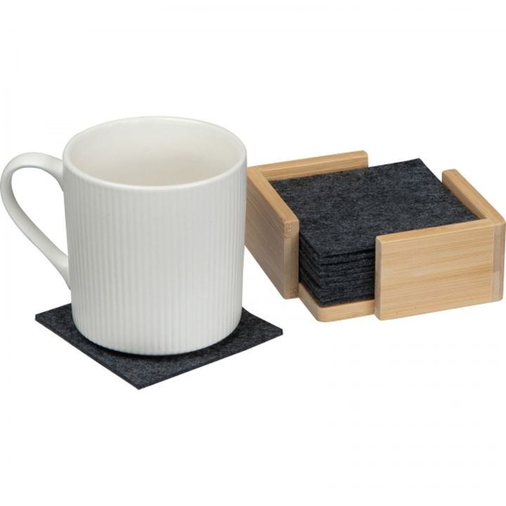 Podkładki filcowe pod kubek 10 szt. CELESTE - Ciemnoszary