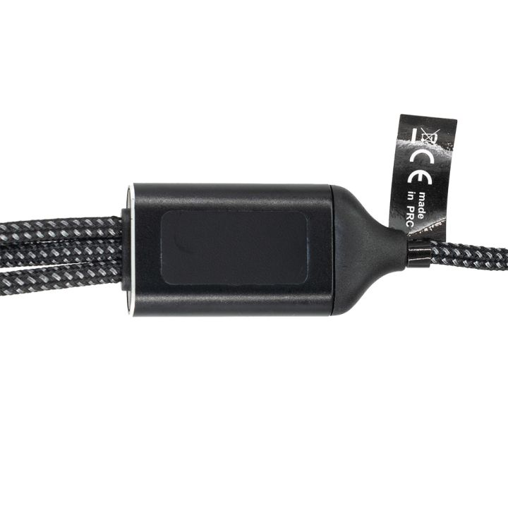 Kabel do ładowania 3w1 z podświetlanym logo Pierre Cardin - Czarny