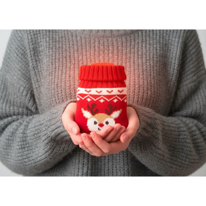 Ogrzewacz w świątecznym pokrowcu ROMEO - Czerwony