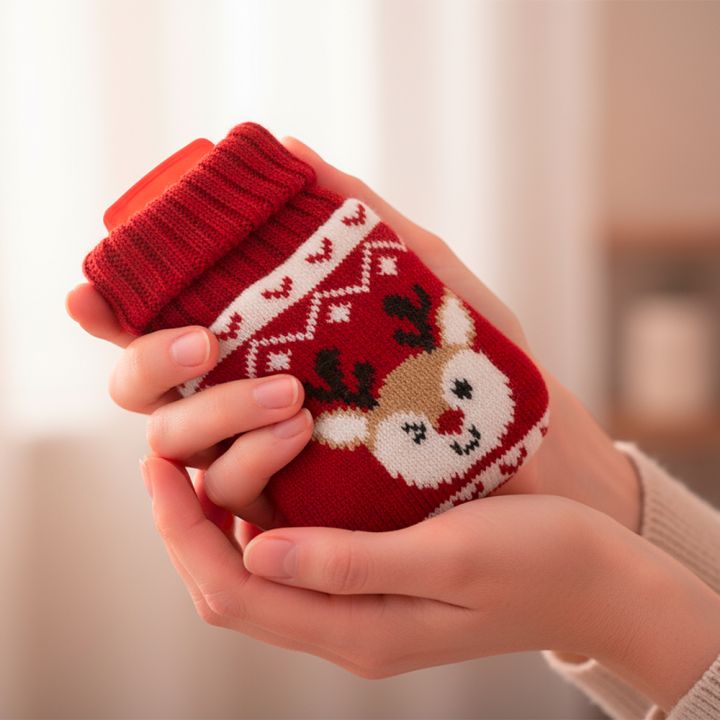 Ogrzewacz w świątecznym pokrowcu ROMEO - Czerwony