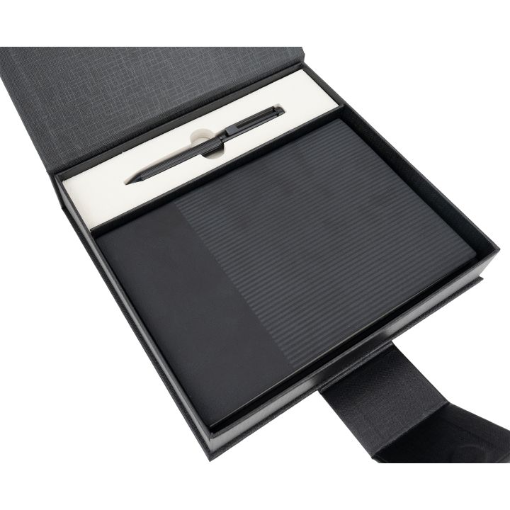 Zestaw notatnik A5 i długopis CrisMa VALENTINO - Czarny