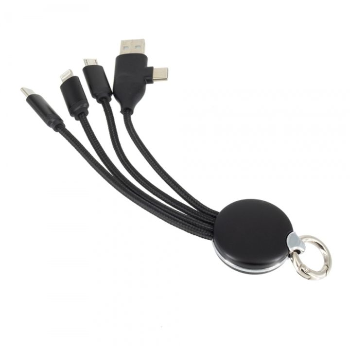 Kabel z podświetlanym logo 4w1, RXD-368 - Czarny