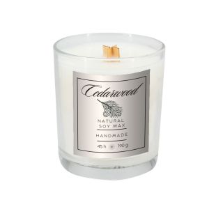 Świeca sojowa 190g Cedarwood - Przeźroczysty