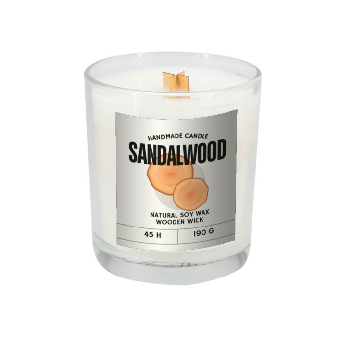Świeca sojowa 190g Sandalwood - Przeźroczysty