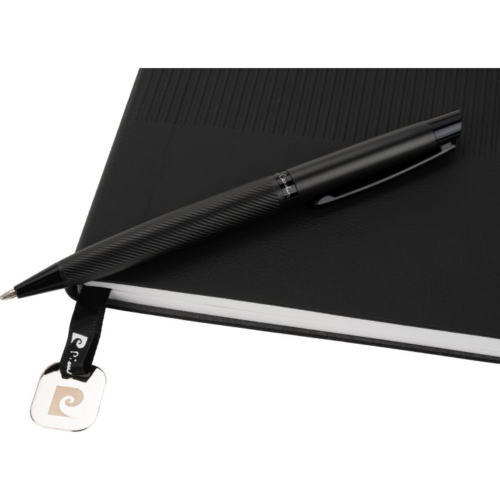 Zestaw notatnik w linie i długopis CHANTAL Pierre Cardin - Czarny