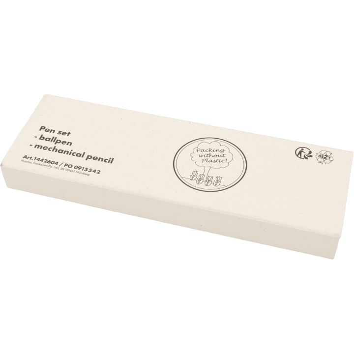 Zestaw piśmienny długopis półżelowy i ołówek automatyczny z aluminium z recyklingu SIEGFRIED - Niebieski