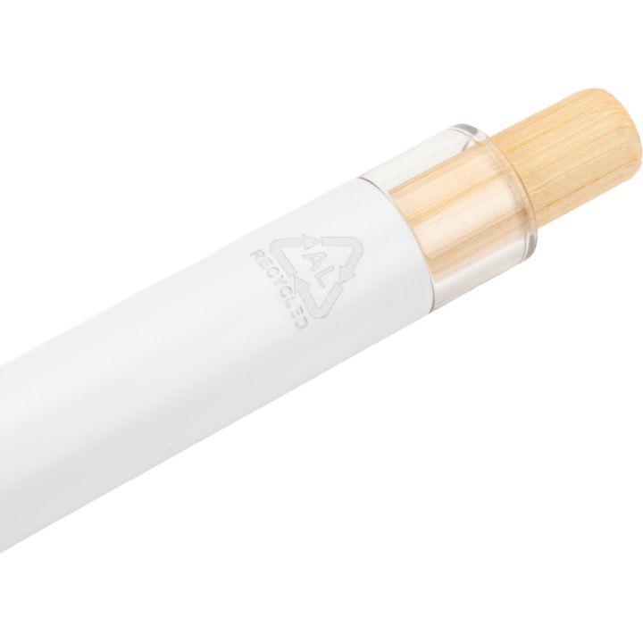 Zestaw piśmienny długopis półżelowy i ołówek automatyczny z aluminium z recyklingu SIEGFRIED - Biały